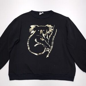 Jim‎ Nixon Koala Sweatshirt XL Black Gold Sabre Australia Crewneck 80's Retro